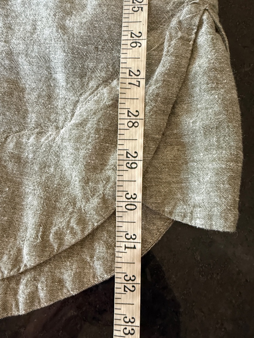 Cynthia Rowley Linen Blend Lagenlook V-Neck Puff Sleeve Loose Dress Taupe XS - Picture 9 of 10
